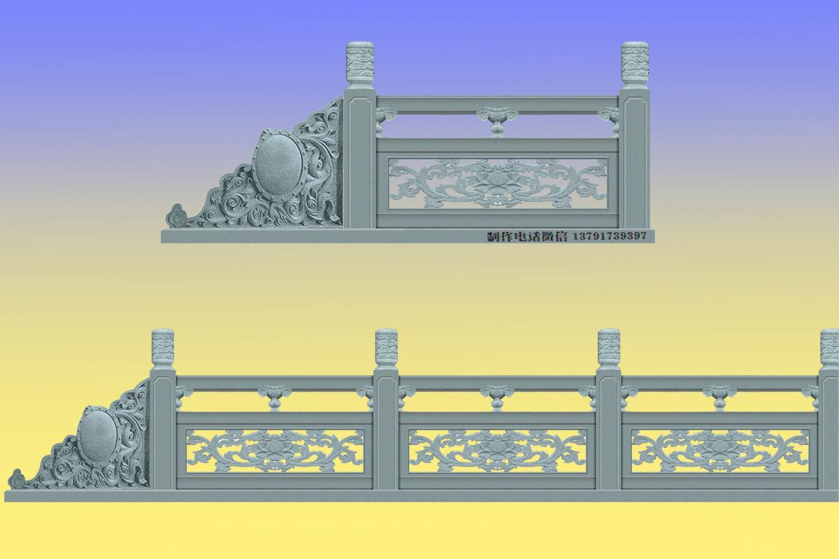 鏤空浮雕石材欄桿雕刻圖片